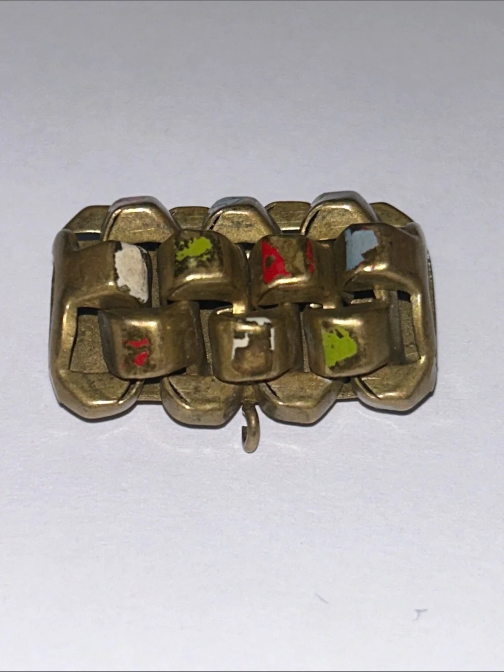 Watch Fob - Vintage German Enamel Brass  Brooch Pin